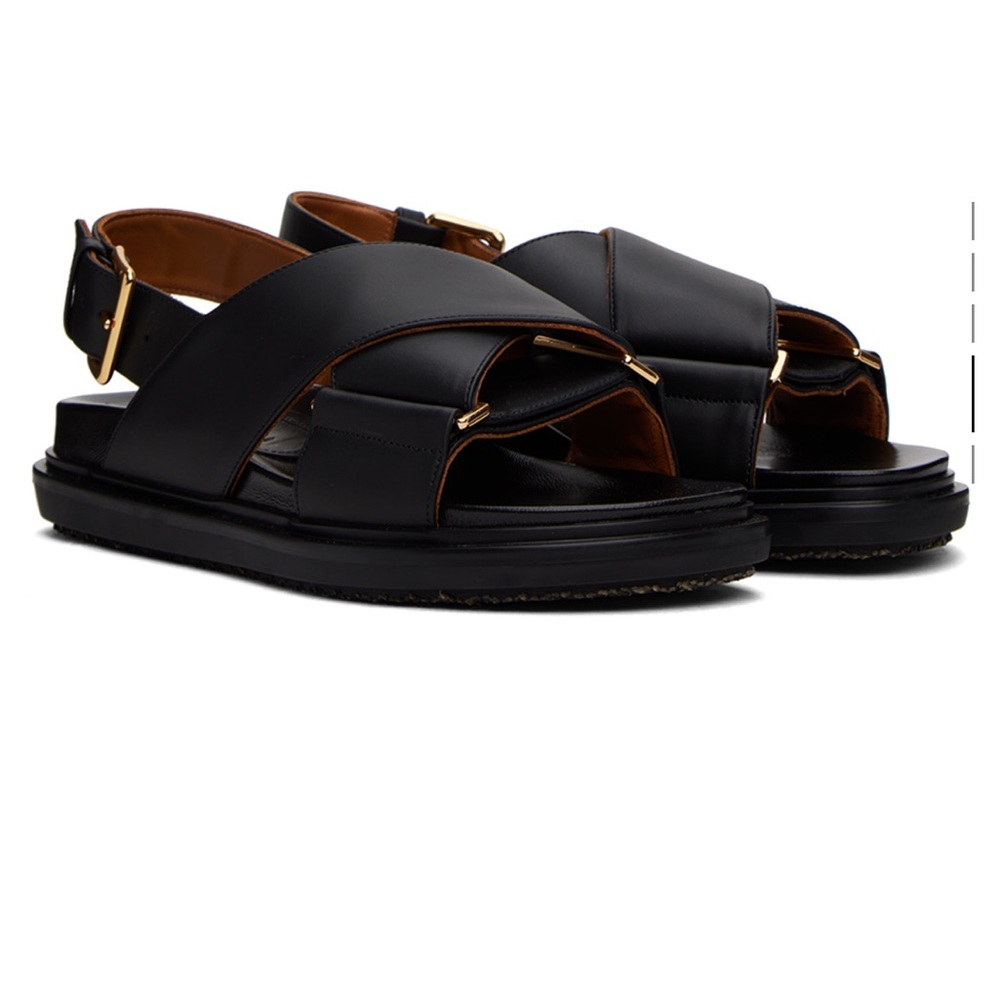 Marni Fussbett leather sandals in black